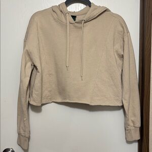 Wild Fable Oatmeal Beige Hooded Crop Sweater Small Loungewear Athleisure GenZ